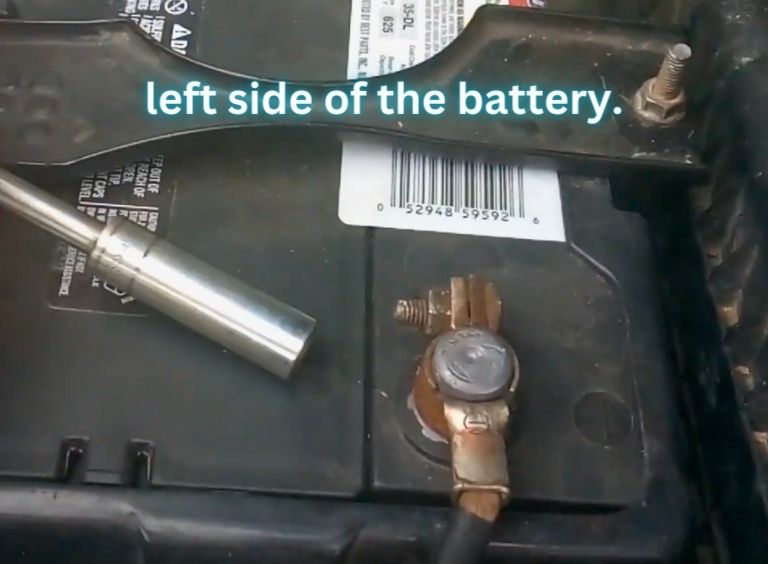 left side of the car battery
