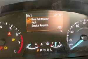 rear belt monitor fault ford